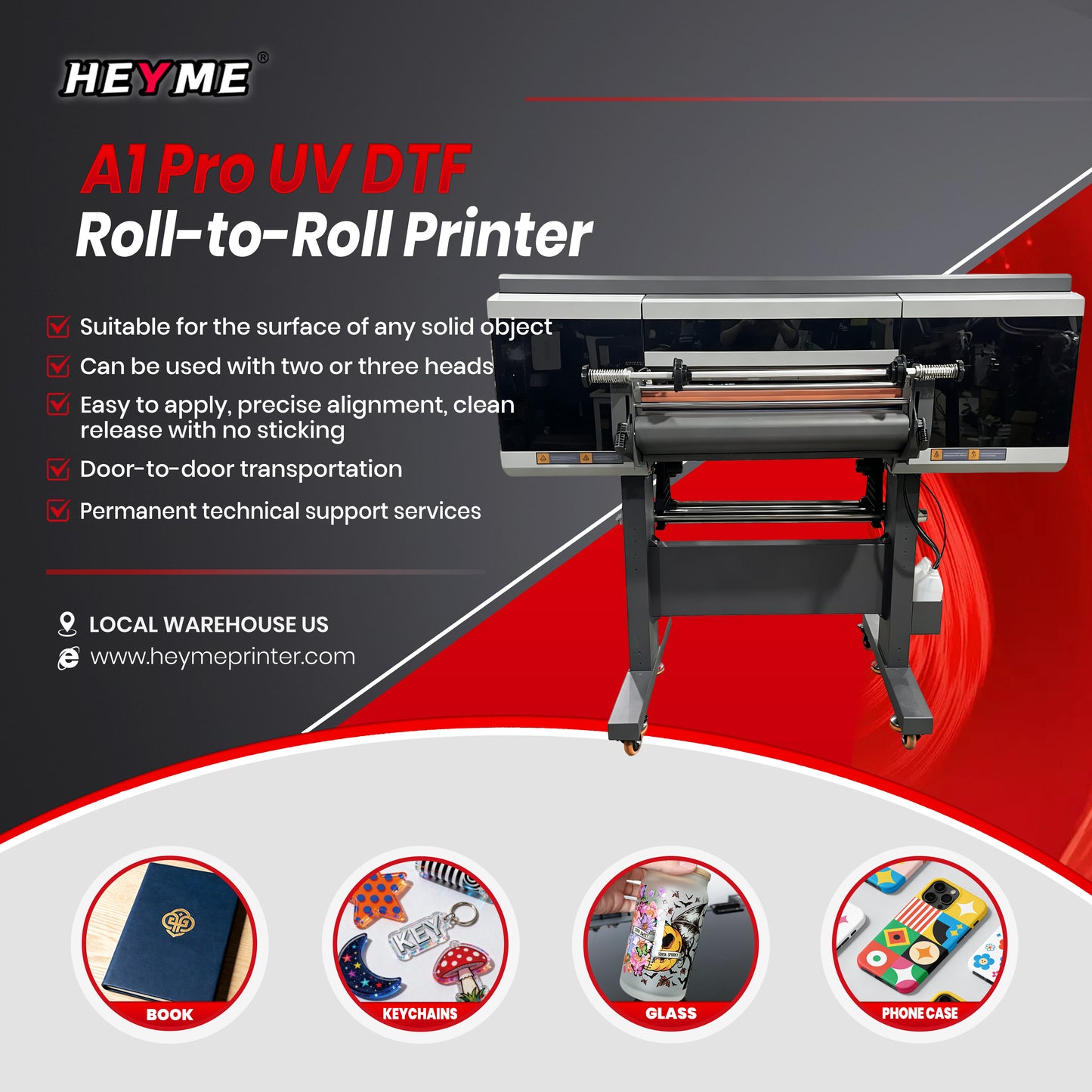 HEYME UV DTF Printer 780 | Roll-to-Roll Printing | A1/24in Size | Three Epson I3200 Printhead
