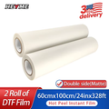 HEYME 2 Roll 60cmx100m/24inx328ft DTF Transfer Film Hot Peel Instant Film Double Side Matte Direct Transfer Film for Heyme Printer