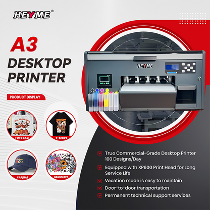 HEYME DTF Desktop Printer | A3 Size | Epson XP600Printhead
