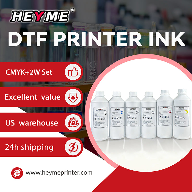 HEYME DTF Printer Ink Set | CMYK + 2W | 6 Bottles 1000ml | US Warehouse