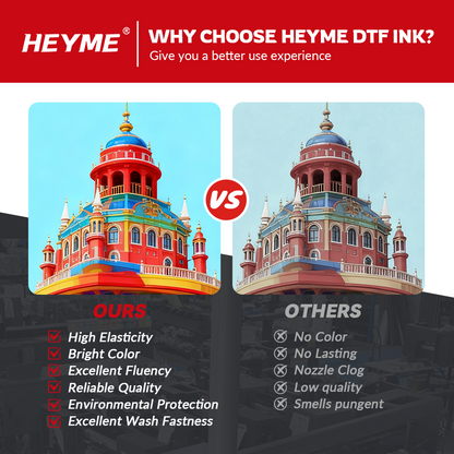 HEYME DTF Printer Ink Set | CMYK + 2W | 6 Bottles 1000ml | US Warehouse