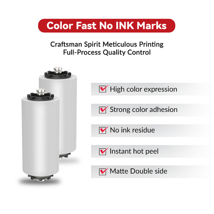 Heyme DTF Film | Sample Testing | 2 Rolls 24” × 328ft | Double Sided Matte | Instant Hot Peel | US Warehouse