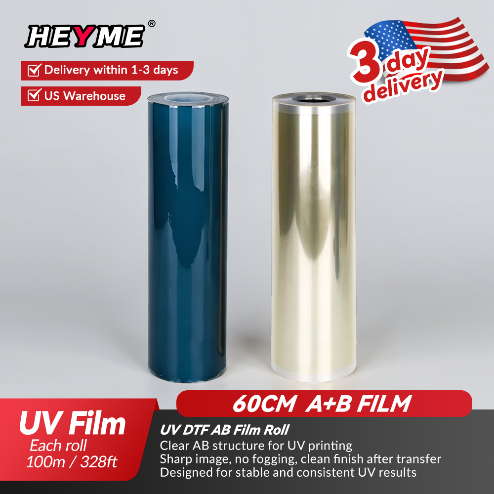 UV AB Transfer Film | 24inx328ft/60cmx100m | For UV DTF Printer | US Stock