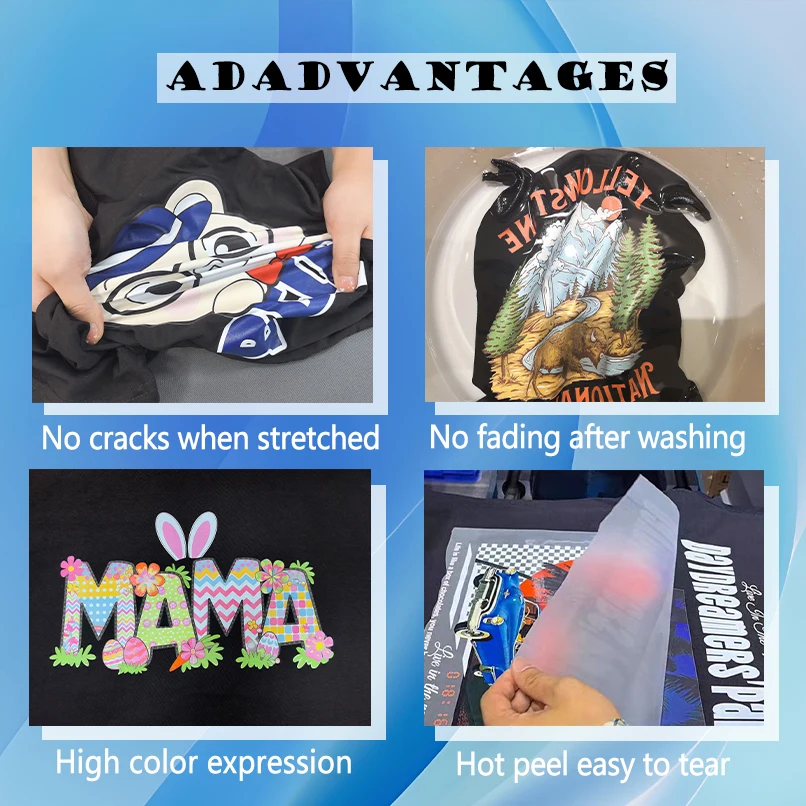 HEYME 2 Roll 60cmx100m/24inx328ft DTF Transfer Film Hot Peel Instant Film Double Side Matte Direct Transfer Film for Heyme Printer