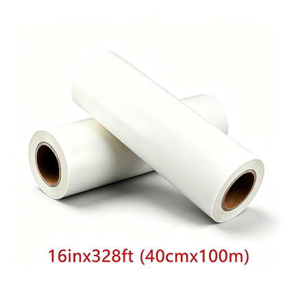 DTF Transfer Film | 2 Rolls 16” × 328ft (40cm × 100m) | Double Sided Matte | Instant Hot Peel | US Warehouse