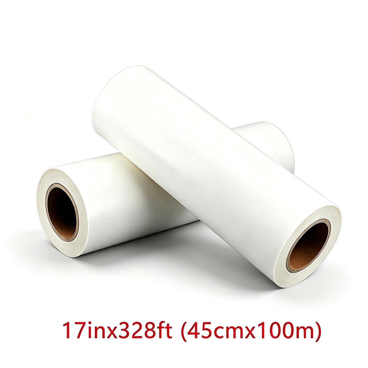 DTF Transfer Film | 2 Rolls 17” × 328ft (45cm × 100m) | Double Sided Matte | Instant Hot Peel | US Warehouse