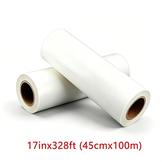 DTF Transfer Film | 2 Rolls 17” × 328ft (45cm × 100m) | Double Sided Matte | Instant Hot Peel | US Warehouse