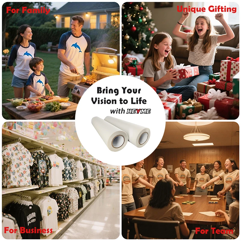 HEYME 2 Roll 60cmx100m/24inx328ft DTF Transfer Film Hot Peel Instant Film Double Side Matte Direct Transfer Film for Heyme Printer