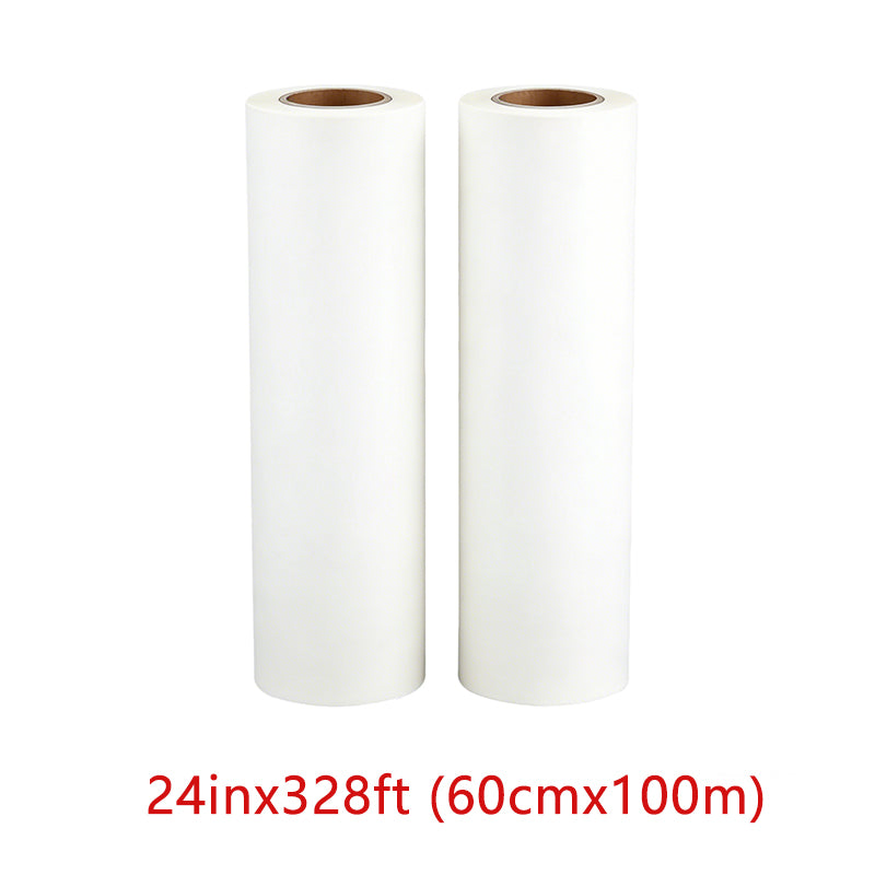 HEYME DTF Transfer Film | 2 Rolls 25” × 328ft (65cm × 100m) | Double Sided Matte | Instant Hot Peel | US Warehouse