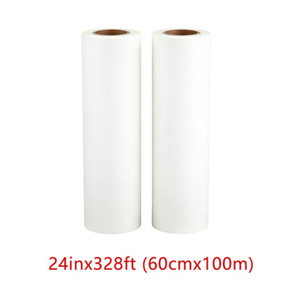 HEYME DTF Transfer Film | 2 Rolls 25” × 328ft (65cm × 100m) | Double Sided Matte | Instant Hot Peel | US Warehouse