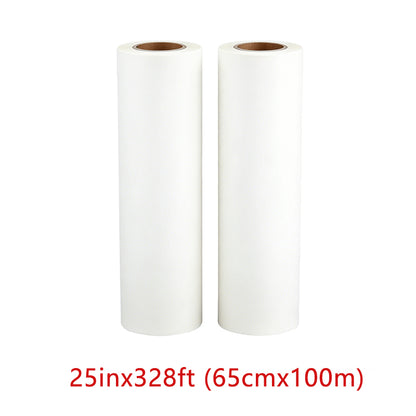 HEYME DTF Transfer Film | 2 Rolls 25” × 328ft (65cm × 100m) | Double Sided Matte | Instant Hot Peel | US Warehouse