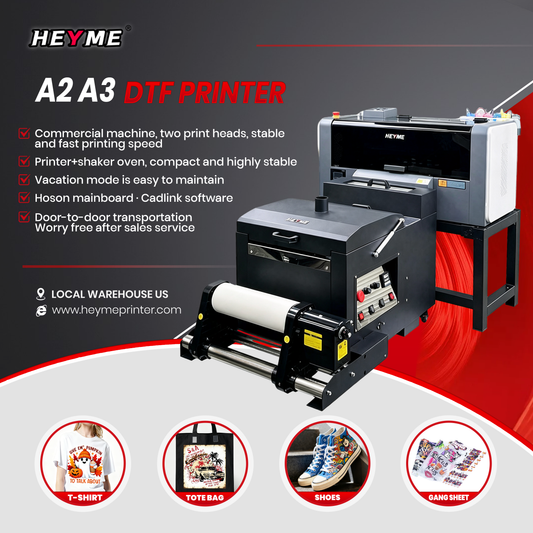 HEYME DTF Printer | Printer + Powder shaker | A2/A3 Sizes | Epson XP600/I1600/I3200