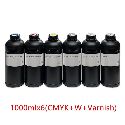 UV Ink | CMYKW+Varnish | 6x1000ml | US Warehouse
