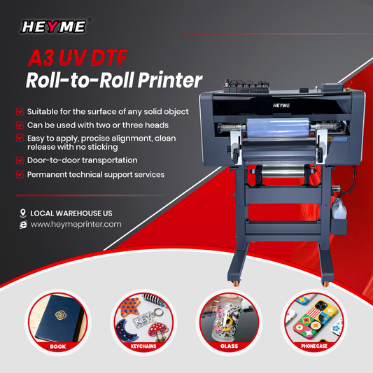 HEYME UV  Printer | Roll-to-Roll Printing | A3 Size | Epson XP600/I1600/I3200 Printhead