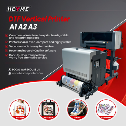 HEYME DTF Vertical Printer | Printer + Powder shaker | A1/A2/A3 Sizes | Epson XP600/I1600/I3200